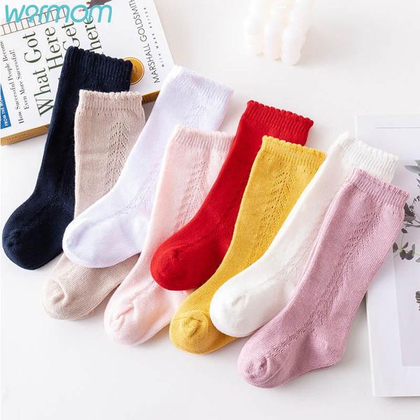 

warmom infant baby girls boys cotton socks hand-stitched kids knee high plain toddler born sock for 0-3years, Pink;yellow