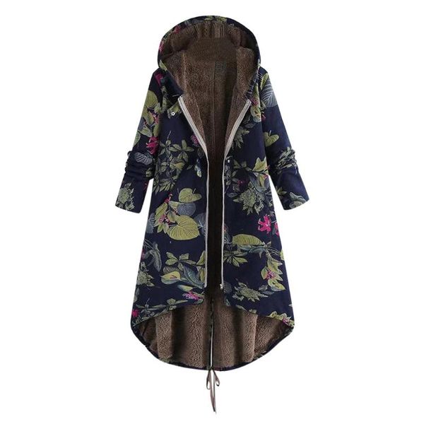 

women's jackets womens winter warm jack coat outwear floral print 2021 hooded pockets vintage oversize coats female #924, Black;brown