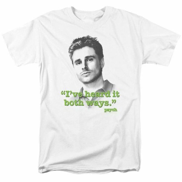 

Psych Both Ways T Shirt Mens Licensed Classic TV Show Gus James White, White;black