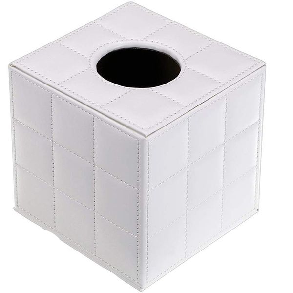 

pu leather tissue box holder, square napkin holder pumping paper case dispenser, facial with magnetic bottom for h boxes & napkins