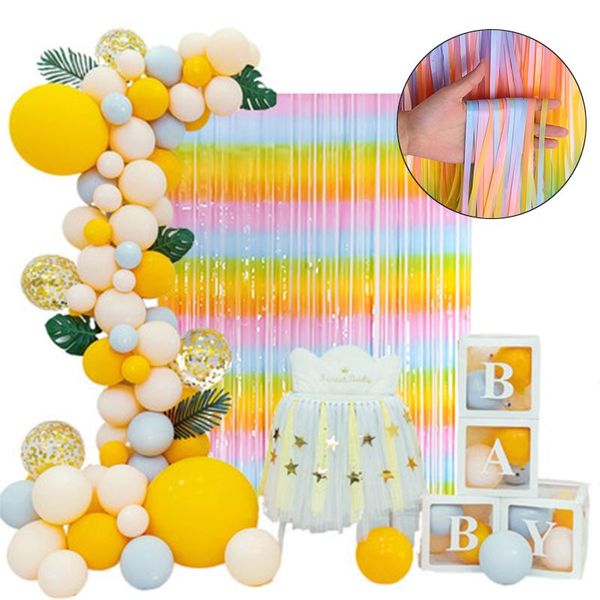 

party decoration gradient garland diy colorful paper tassel birthday decor baby shower favors supplies background 2*1m