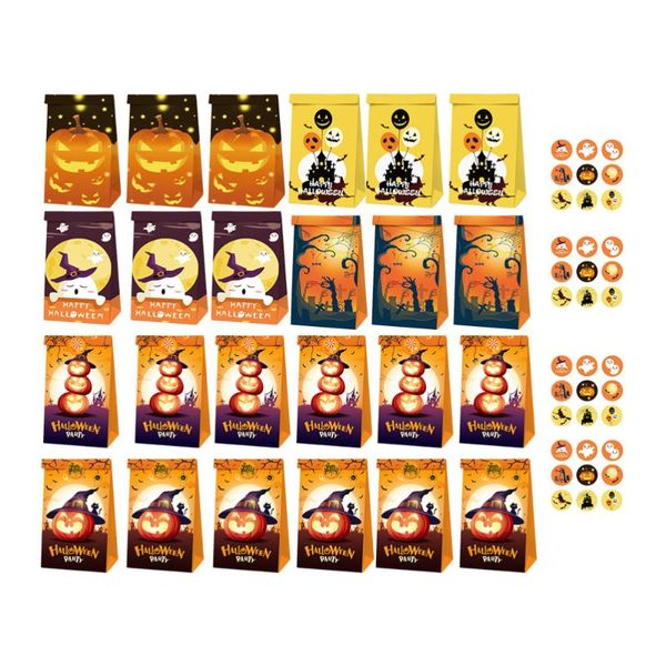 

gift wrap 1 set paper bags decorative candy printing sealing stickers