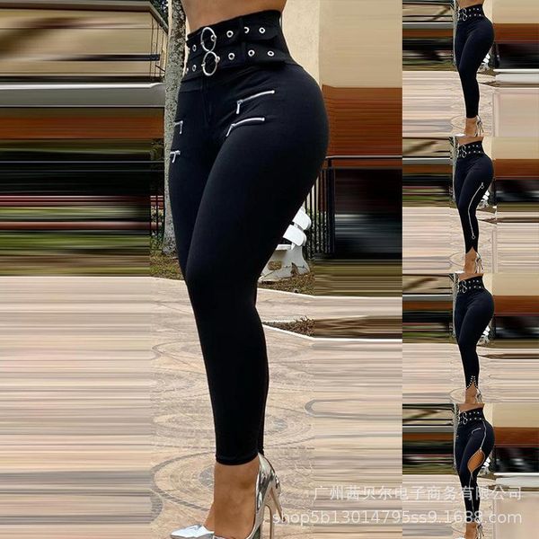 

women's leggings 2021 summer fashion black high waist skinny pants women