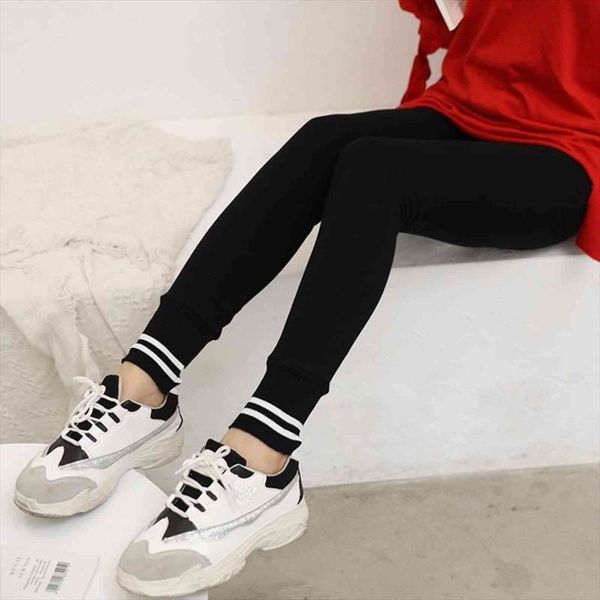 

casual autumn winter fashion black womens leggings high waist elastic ankle length knitted women legging