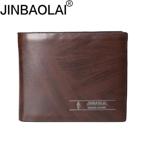 

wallets jinbaolai simple men leather genuine card holder wallet solid short male purse business brand for men's carteira1, Red;black