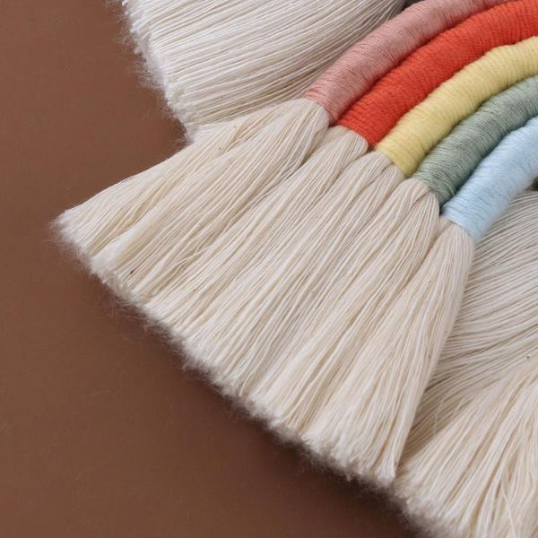 

decorative objects & figurines 2021 home decoration rainbow handmade weaving ornament nordic kid room wall hanging