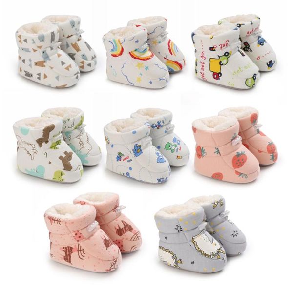 

boots kids snow for boys girls fashion children casual shoes cotton winter warm first walker cartoon animal car print, Black;grey