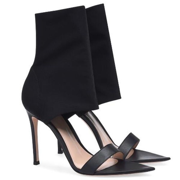 

sandals , red, black, elastic summer cloth high heels sandals woman-size-46 toe-open cuts slippage in ankle boots short shoes 6few