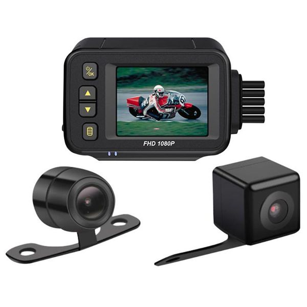 

car video mt30a waterproof motorcycle dash cam 720p hd motorbike dashcam loop recording g sensor parking monitor dvr + rear view camera