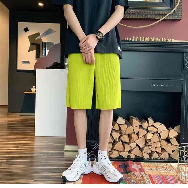 

men's shorts summer pleated fashion thin casual men streetwear loose hip-hop straight mens beach s-2xl edl1, White;black