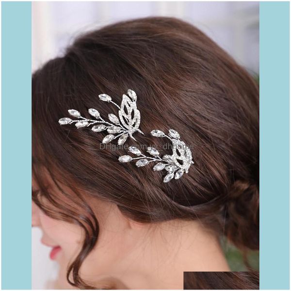 

hair jewelryhair clips & barrettes sier color bride hairpins rhinestone casual headpieces prom party aessories leaf jewelry women wedding dr, Golden;silver