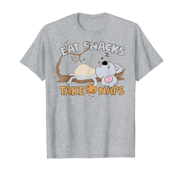 

koala bear funny marsupial tee eat snacks take naps t-shirt, White;black