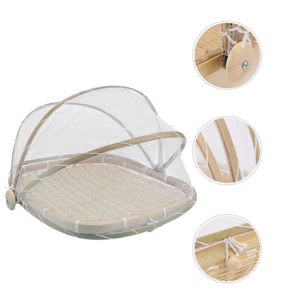 

storage bags 1pc food basket household cover bamboo woven dry container