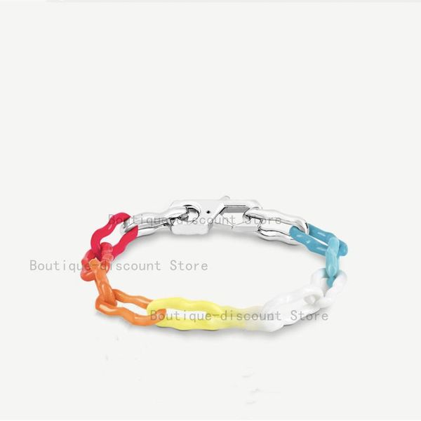 

link, chain m00276 2021 rainbow charm metal bracelet high-end brand presbyopia craftsmanship birthday gifts, Black