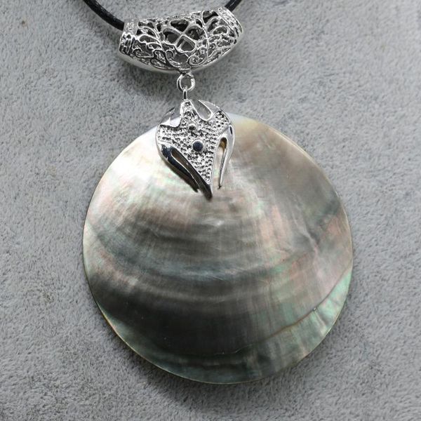 

pendant necklaces selling natural shell mother round trend necklace making diy jewelry accessories bracelet size 50x50mm gift, Silver