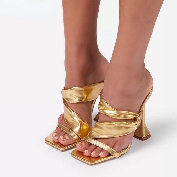 

slippers 2021 fashion square toe women comfortable cup heeled soft leather female mules slides summer high heel sandals shoes, Black