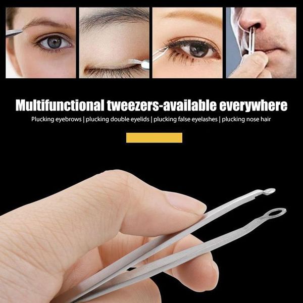 

electric nose & ear trimmers universal 9.3cm hair implanter tweezer round eyebrow perfect stainless steel removal trimming silver sharp snap