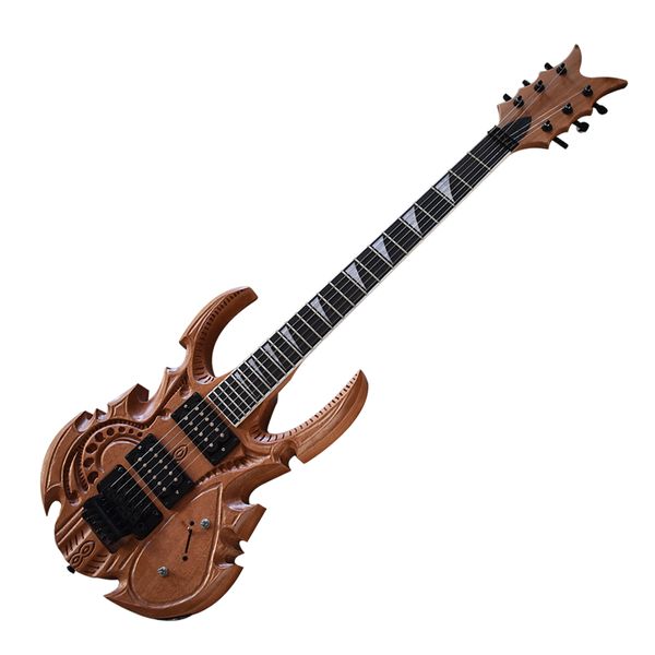 

factory outlet-6 strings unusual shaped cnc engraving electric guitar with 24 frets,rosewood fretboard
