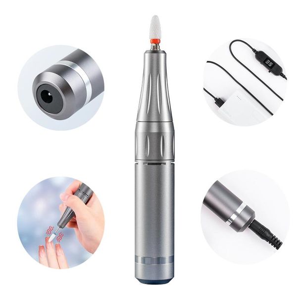 

nail drill & accessories 35000rpm portable electric machine rechargeable pen file cutter for manicure gel polisher tools