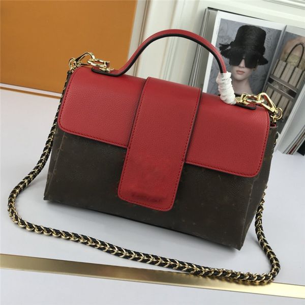

2021 red locky bb 2way crossbody shoulder hand bag coquelicot size:27*18*13 v-074