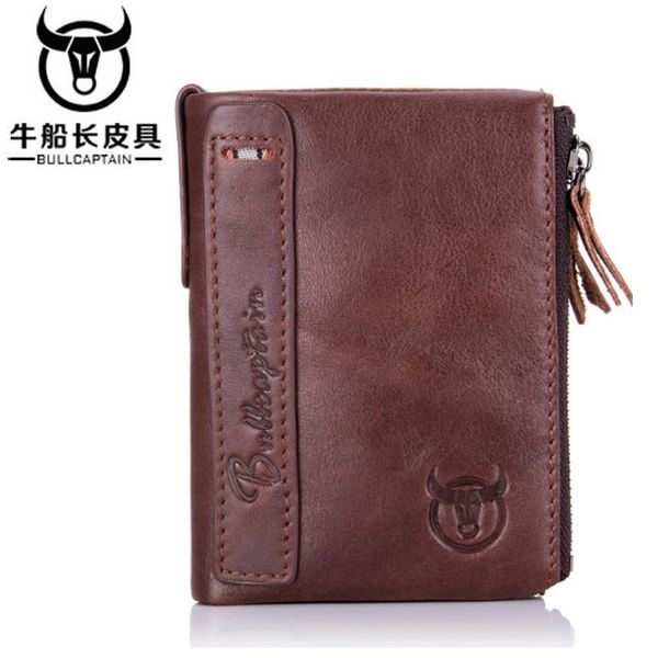 

wallets bullcaptain 2021 men small money purses design dollar price thin wallet with coin bag zipper, Red;black