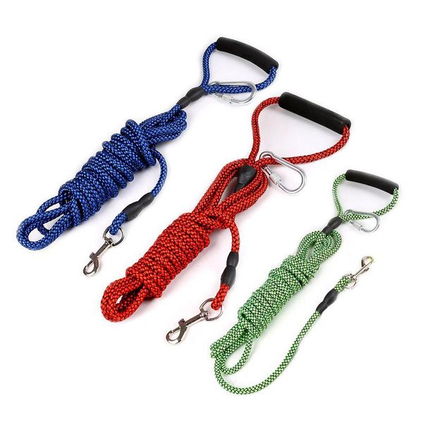 

dog collars & leashes 2m/3m/5m/10m strong nylon leash long tracking round rope outdoor walking training pet leads for medium larger dogs