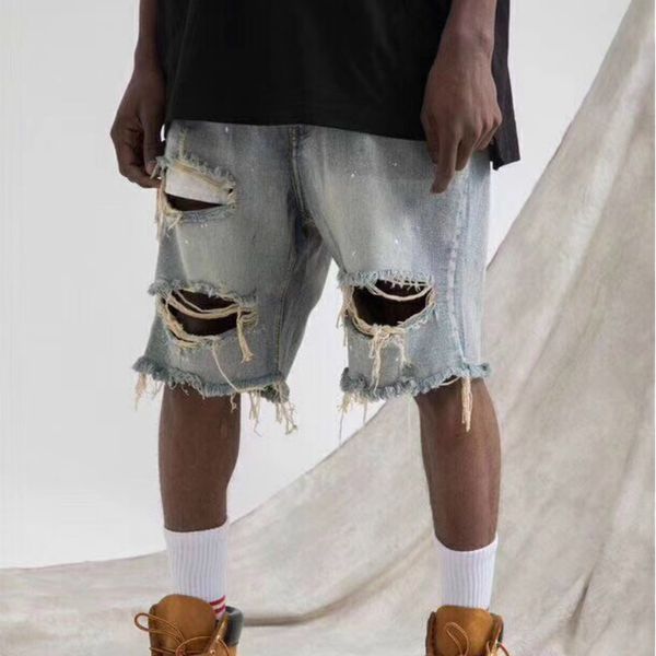 

jeans spray paint vintage black/blue shorts hip hop skateboarder ripped jeans