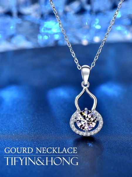 

chains 2021 cute gourd necklace mo sang diamond romantic pendant postage sterling silver 925 men's and women's