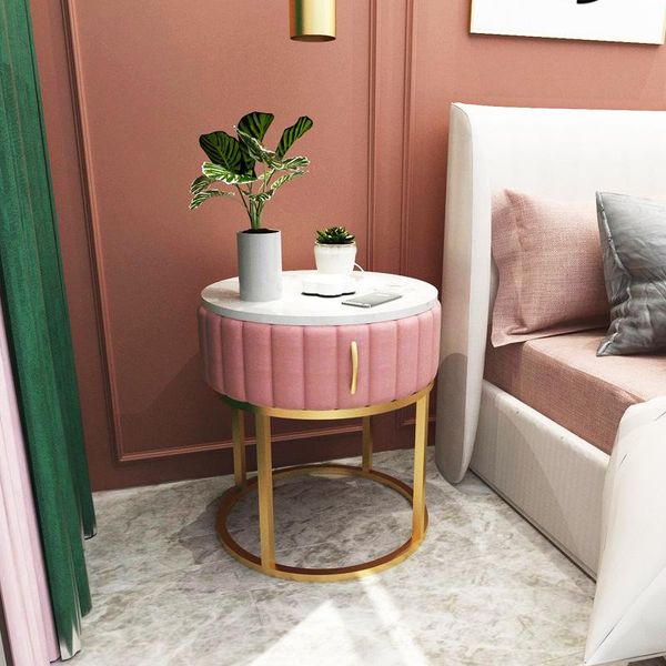 

hooks & rails nordic luxury marble locker bedroom bedside cabinet living room sofa mini table round small sundries floor type