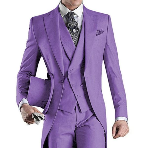 

men's suits & blazers 2021 autumn men suit 3 pieces slim fit peaked lapel v neck tuxedo fashion groomsmen wedding (blazer+vest+pants), White;black
