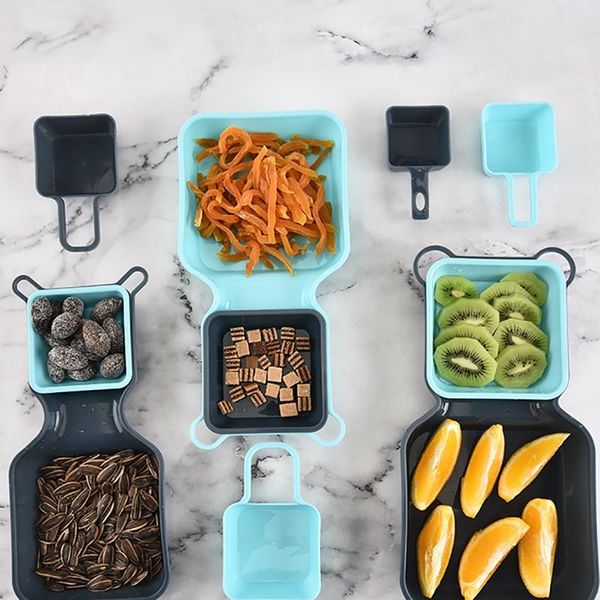 

10-piece superior pp plate mixing bowl square dried fruit snack salad kitchen tool gadget bowls