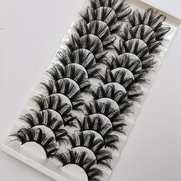 

false eyelashes 10 pairs 22-25mm fluffy lashes mink faux dramatic volume eyelash extension