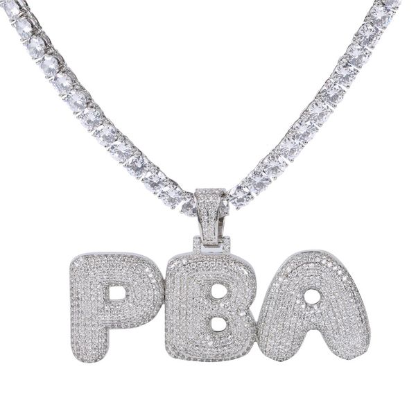 

a-z custom name letters name necklaces & pendant charm for men women gold silver color cubic zirconia with rope chain gifts