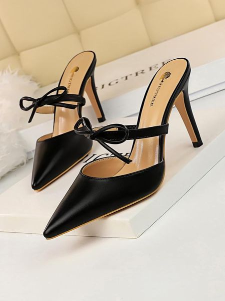 

dress shoes spring and autumn style stiletto all-match super high heel, Black