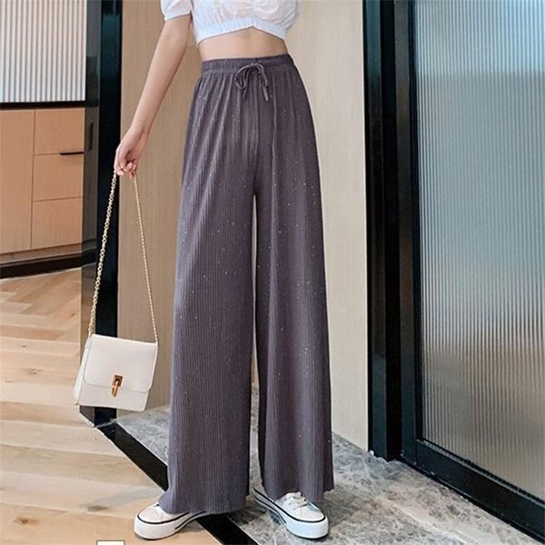

women's pants & capris online celebrity fairy starry wide-leg ladies summer thin diamond sparkling seamless generation, Black;white