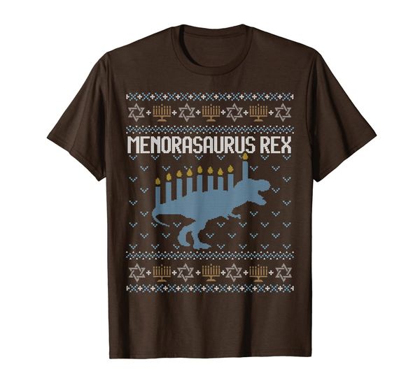 

Funny Ugly Hanukkah Sweater Shirt Dinosaur Trex Menorasaurus, Mainly pictures