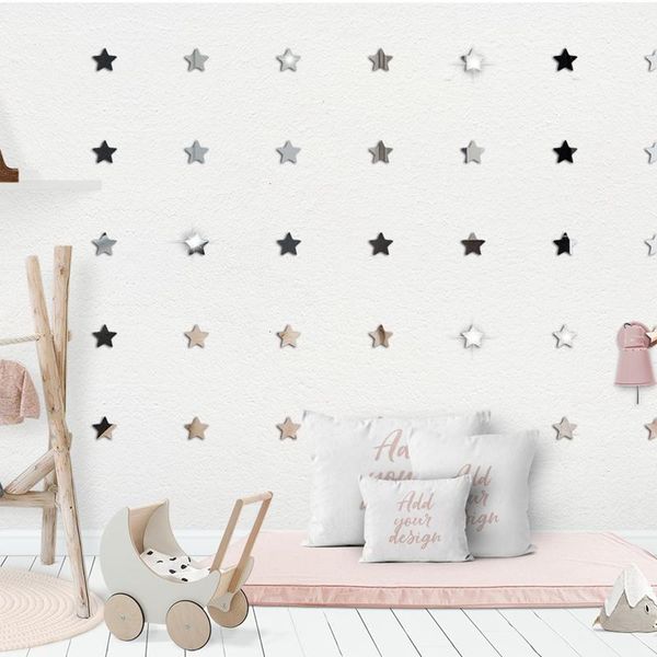 

wall stickers acrylic 3d mirror stars sticker for kids rooms decal nursery baby bedroom mural home decor drop