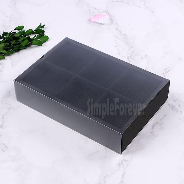 

gift wrap drawer box kraft paper mooncake with frosted clear plastic cover