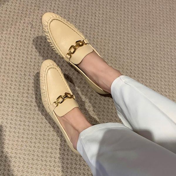 

dress shoes osunlina woman pumps round toe 5.5cm thin high heels metal chain decoration shallow elegant working leisure lady 2021, Black