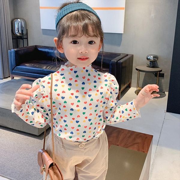 

spring arrival girls long sleeve heart t shirt kids cotton kid clothes, Blue