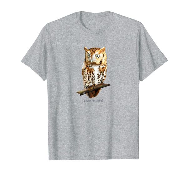 

screech owl graphic wildlife t-shirt, White;black