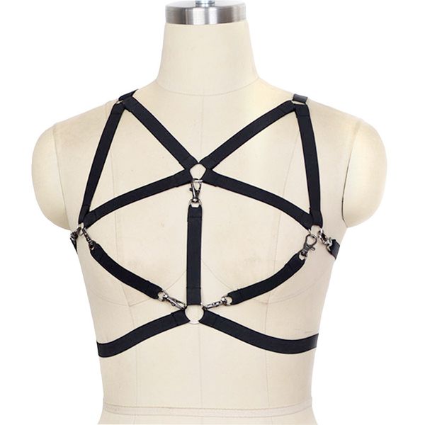 

bamboo dress gothic cross binding dew harness underwear o0109, Black;white