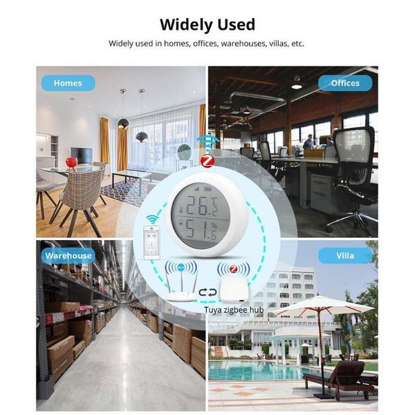 

smart home control 1pcs wifi zigbee temperature and humidity sensor controller meter for thermometer lcd with indoor hygrometer dis a6j9