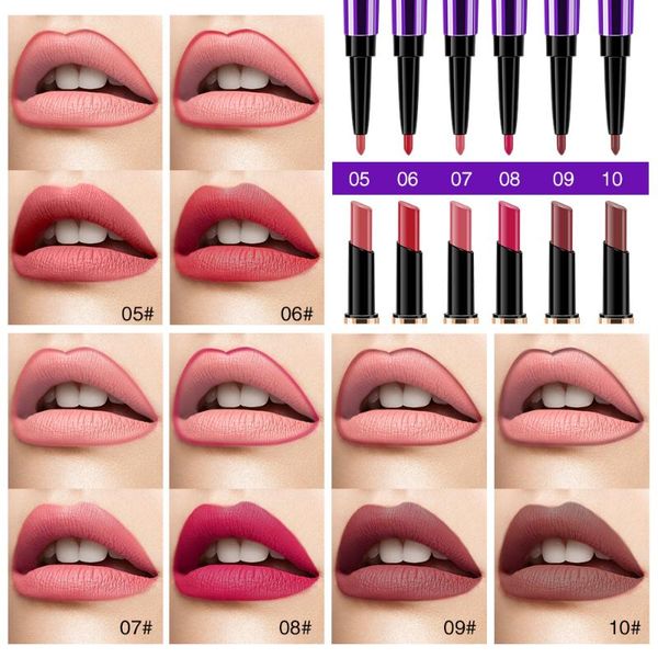 

lip pencils 1 2 in liner lipstick double pen moisturizing, waterproof, long-lasting matte non-stick makeup cosmetics