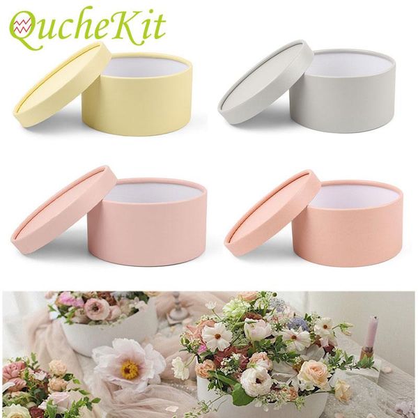 

gift wrap pink round cardboard paper flower boxes with lid valentine's day florist packaging box party favors packing wedding decor