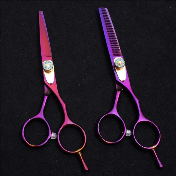 

hair scissors 5.5" 16cm violet color engraving logo hairdresser's thinning cutting shears professional c1020