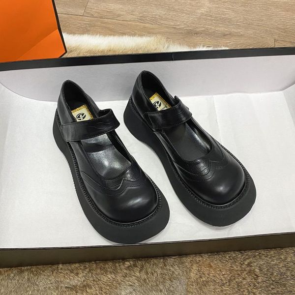 

boussac chunky heel round toe high heels women pumps black punk platform mary janes shoes women ring carved y2k shoes goth