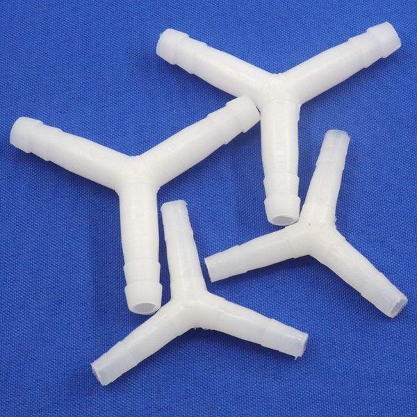 

watering equipments 5~500pcs 8~10mm 120Â° y-type abs equal tee connector barbed hose splitter joints aquarium breeding aeration pipe connecto