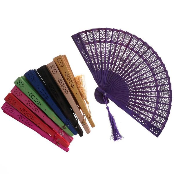 

other home decor 1 pcs fashion wedding hand fragrant party carved bamboo folding fan chinese wooden