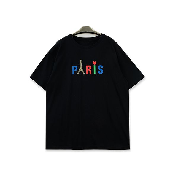 

mens stylist t shirts men women paris print short sleeves fashion mens t shirt black white, White;black